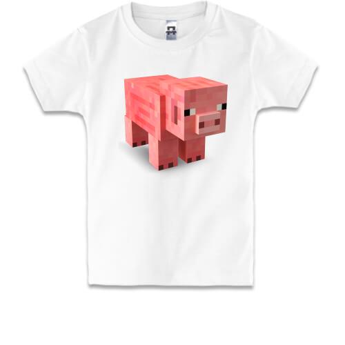 Детская футболка Minecraft Pig