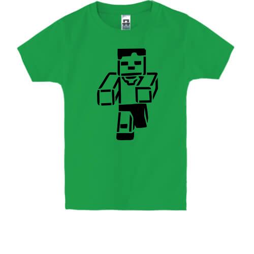 Детская футболка с силуэтом персонажа Minecraft