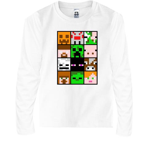 Детская футболка с длинным рукавом Minecraft Creeper Patern