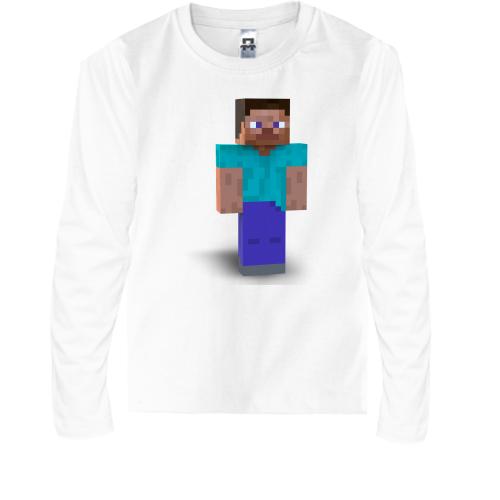 Детская футболка с длинным рукавом Minecraft Стив (2)