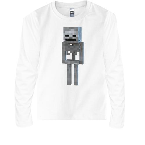 Детская футболка с длинным рукавом Minecraft Скелет