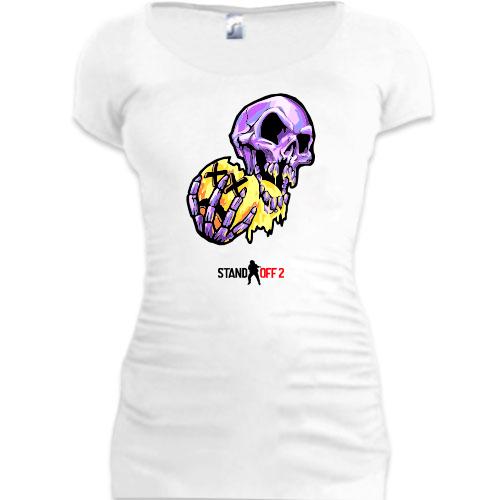 Подовжена футболка STANDOFF 2 Фиолетовый череп