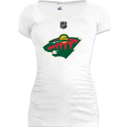 Женская удлиненная футболка Minnesota Wild (2)