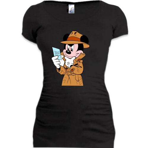 Женская удлиненная футболка Мики Мауса