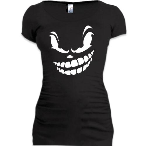 Женская удлиненная футболка Angry smile