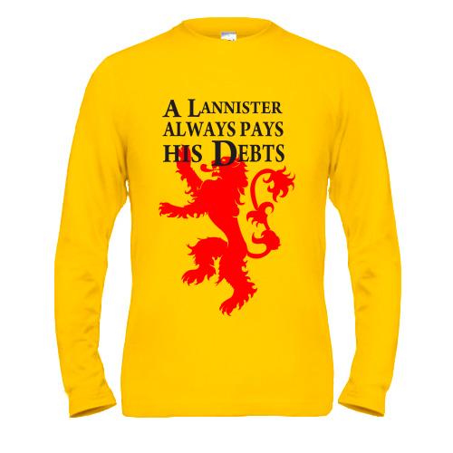 Чоловічий лонгслів a lannister always pays his debts