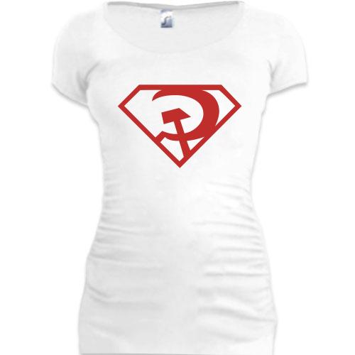 Женская удлиненная футболка Superman Red Son