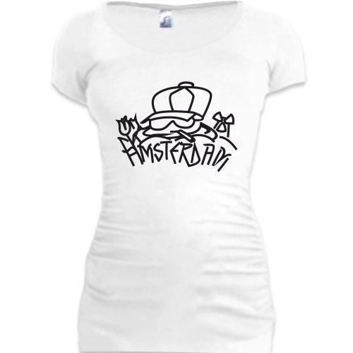 Женская удлиненная футболка Аmsterdam