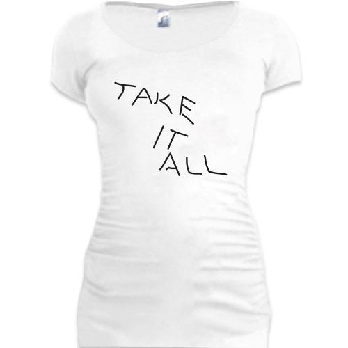 Женская удлиненная футболка take it all 2