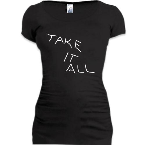 Женская удлиненная футболка TAKE IT ALL