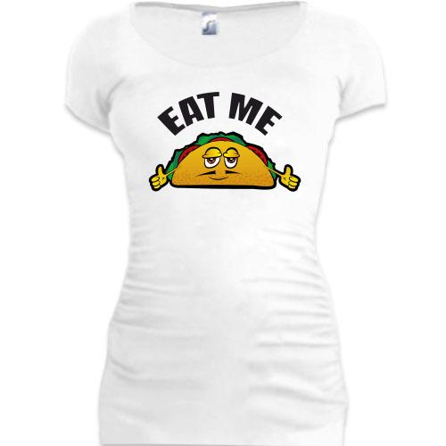 Женская удлиненная футболка Eat mе