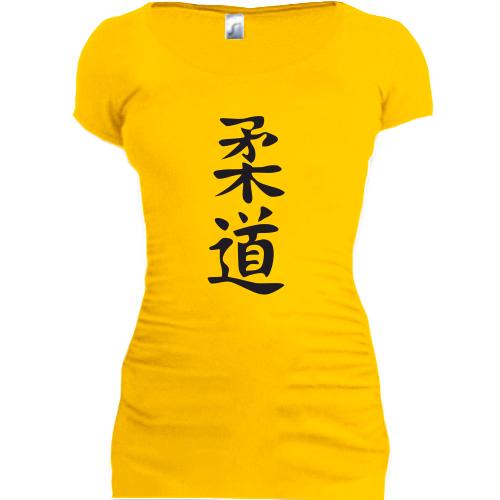 Женская удлиненная футболка с иероглифом 