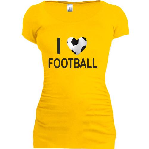 Женская удлиненная футболка Любовь к футболу
