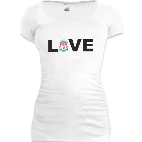 Женская удлиненная футболка LOVE Liverpool