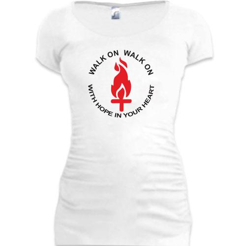 Женская удлиненная футболка Walk On