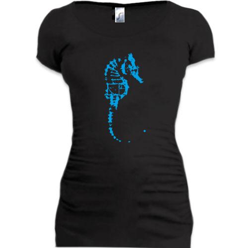 Женская удлиненная футболка Fringe с морским коньком
