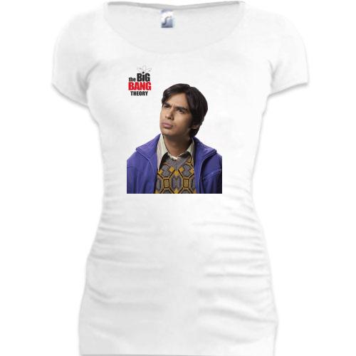 Женская удлиненная футболка с Раджем
