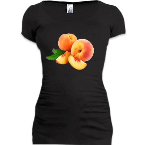 Женская удлиненная футболка с абрикосами
