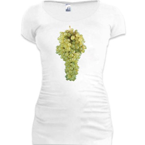 Женская удлиненная футболка с виноградной гроздью