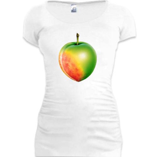 Женская удлиненная футболка Зеленое яблоко