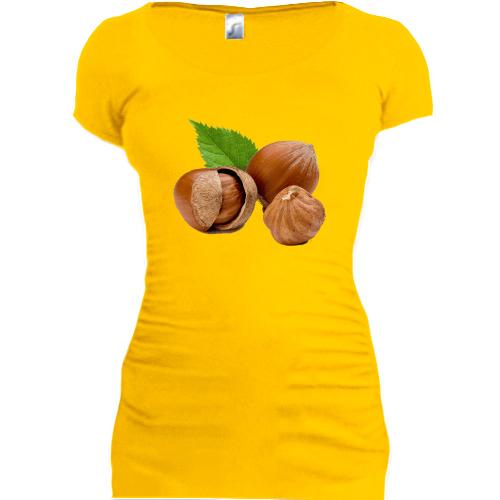 Женская удлиненная футболка Фундук
