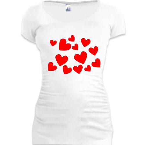 Женская удлиненная футболка День св. Валентина