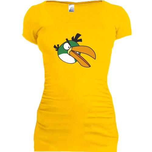 Женская удлиненная футболка Green bird