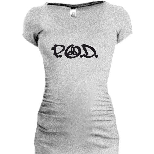 Женская удлиненная футболка P. O. D.