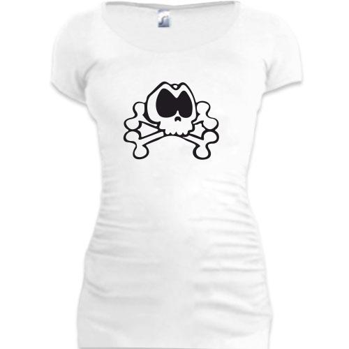 Женская удлиненная футболка Останки гуманоида