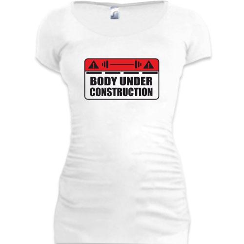 Женская удлиненная футболка Тело на реконструкции