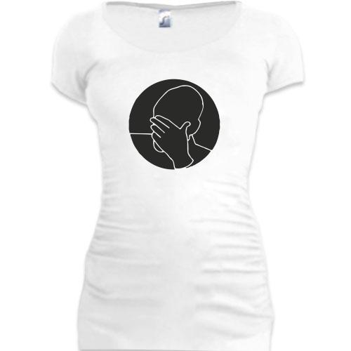 Женская удлиненная футболка Facepalm