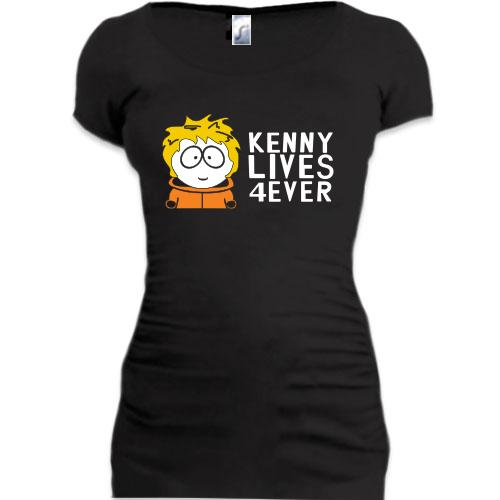 Женская удлиненная футболка Kenny lives forever