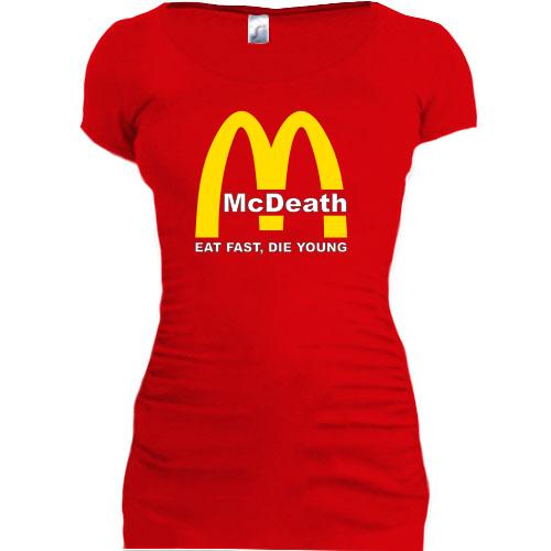 Женская удлиненная футболка McDeath