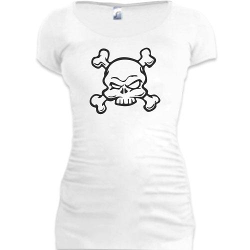 Женская удлиненная футболка Злобный Роджер