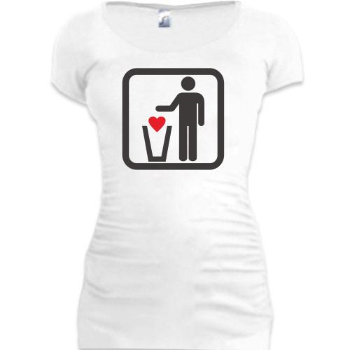 Женская удлиненная футболка Прошла любовь