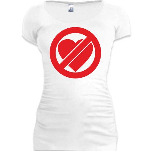 Женская удлиненная футболка Не любовь