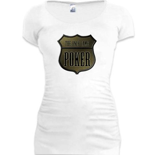 Женская удлиненная футболка Покер символ