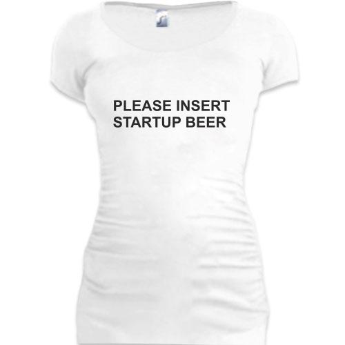 Женская удлиненная футболка Insert Beer