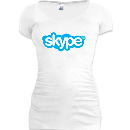 Женская удлиненная футболка Skype