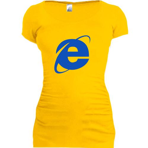 Женская удлиненная футболка Internet Explorer