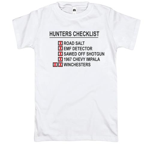 Футболка  с принтом  Hunters checklist