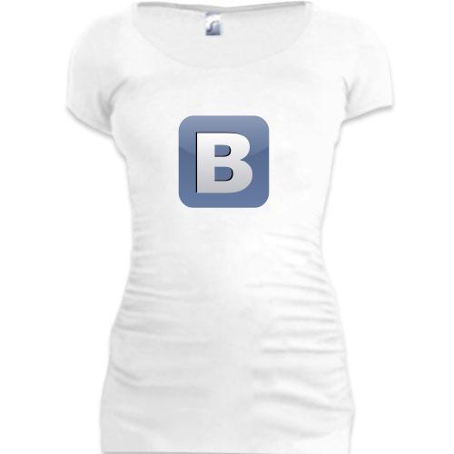 Женская удлиненная футболка с логотипом В Контакте 2