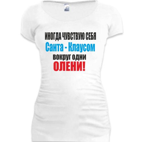 Женская удлиненная футболка Олени 3
