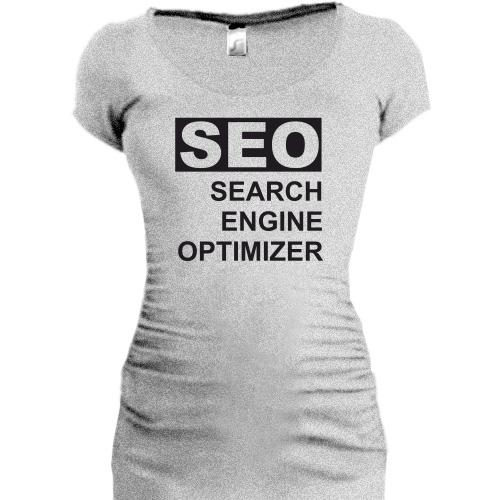 Женская удлиненная футболка SEO оптимизатор