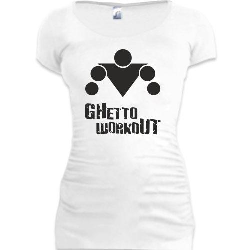 Женская удлиненная футболка Ghetto workout