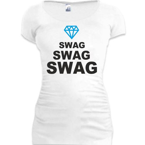 Женская удлиненная футболка Swag Lines Diamond