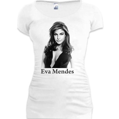 Женская удлиненная футболка Ева Мендес