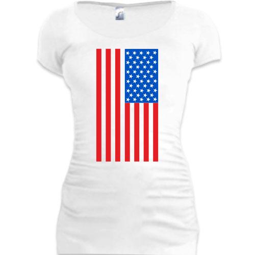 Подовжена футболка з американським прапором