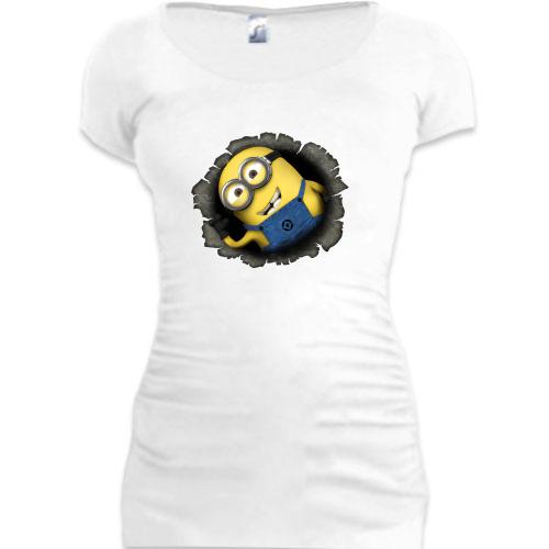 Женская удлиненная футболка Миньон (2)