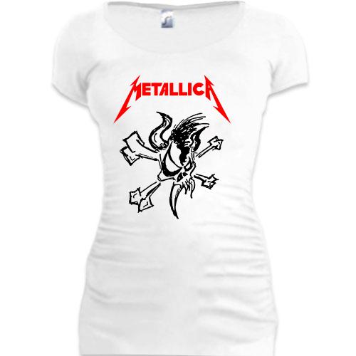 Женская удлиненная футболка Metallica (Live at Wembley stadium 2
